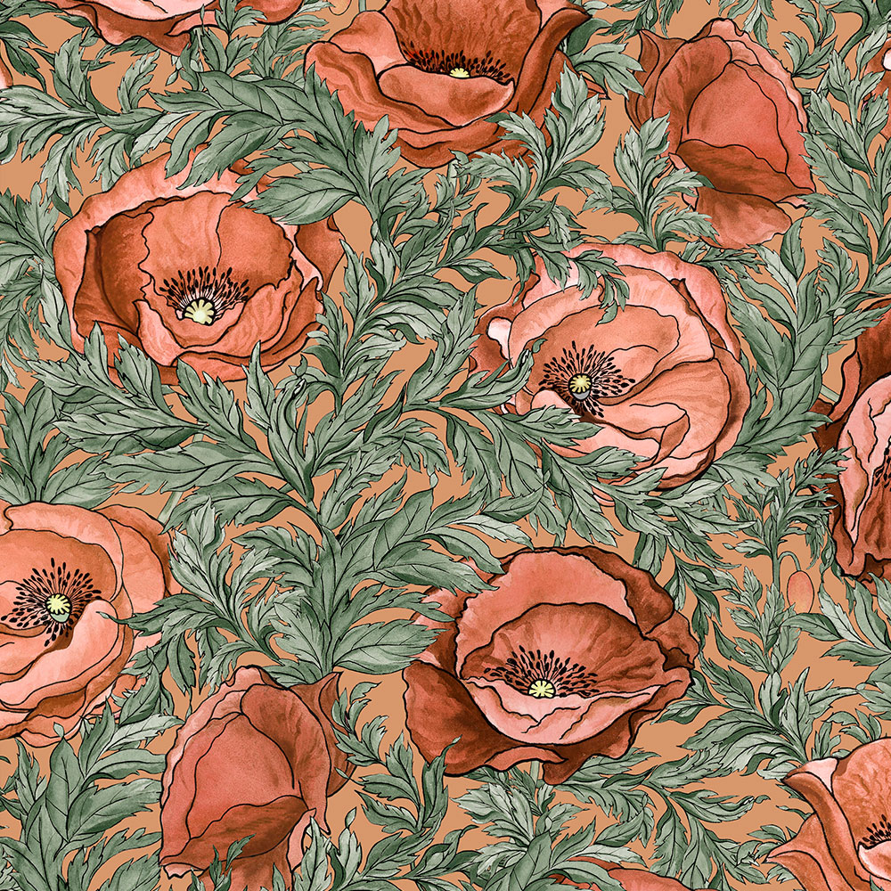 orange poppies image