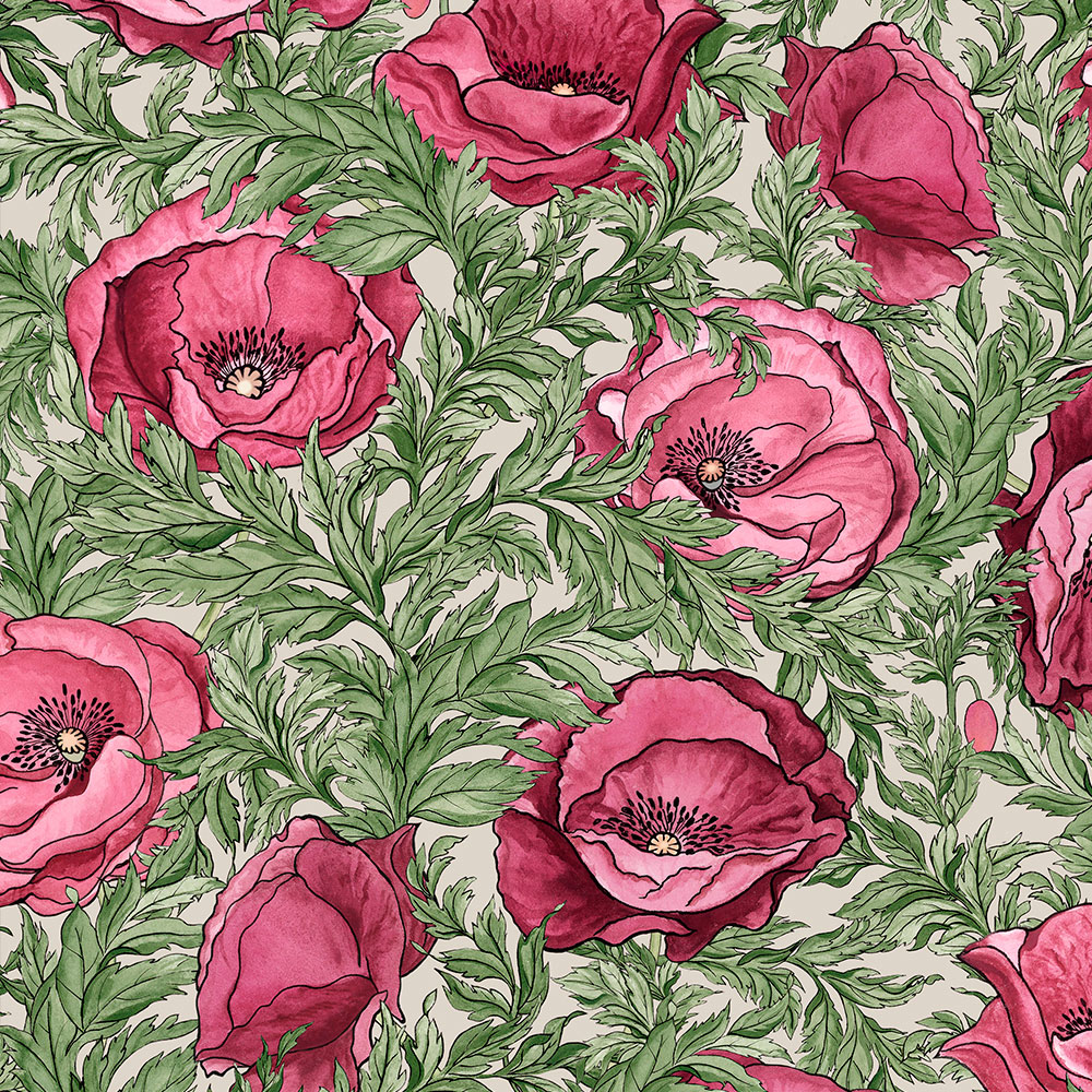 pink poppies pattern